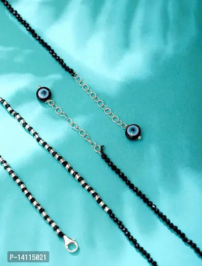 Stylish Womens Evil Eye Anklet with Oxidised Beads (Pair of 2)-thumb4