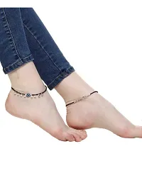 Stylish Womens Ghungroo/Ghughari Anklet with Oxidised Beads (Pair of 2)-thumb2