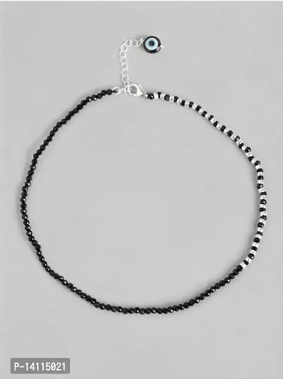 Stylish Womens Evil Eye Anklet with Oxidised Beads (Pair of 2)-thumb2