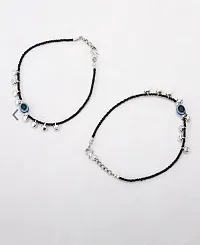 Stylish Womens Ghungroo/Ghughari Anklet with Oxidised Beads (Pair of 2)-thumb3