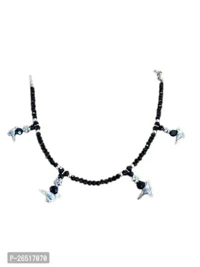 AGASTYA Stylish Women's Bird Anklet with Oxidised Beads