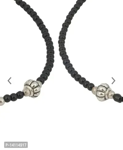 Stylish Womens Flower Anklet with Oxidised Beads (Pair of 2)-thumb2