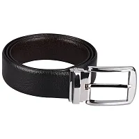 Imperior Black/Brown Reversible Turning Buckle PU Leather Belt For Men(Free Size)-thumb1