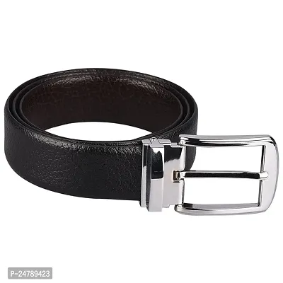 Imperior Black/Brown Reversible Turning Buckle PU Leather Belt For Men(Free Size)-thumb2