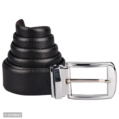 Imperior Black/Brown Reversible Turning Buckle PU Leather Belt For Men(Free Size)-thumb3