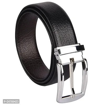 Imperior Black/Brown Reversible Turning Buckle PU Leather Belt For Men(Free Size)-thumb0