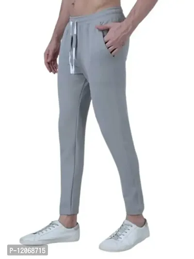 AM Designs, Men's Trendy Regular Fit Track Pants White, Black, Navy Blue, Olive, Maroon & Light Grey (S, Light Grey)-thumb3