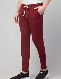 AM Designs, Men's Trendy Regular Fit Track Pants White, Black, Navy Blue, Olive, Maroon  Light Grey (L, Maroon)-thumb2