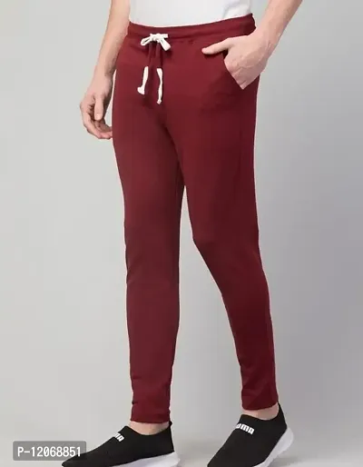 AM Designs, Men's Trendy Regular Fit Track Pants White, Black, Navy Blue, Olive, Maroon  Light Grey (L, Maroon)-thumb3