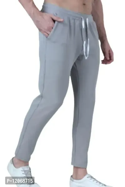 AM Designs, Men's Trendy Regular Fit Track Pants White, Black, Navy Blue, Olive, Maroon & Light Grey (S, Light Grey)-thumb4