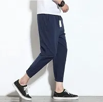 Men's Latest Trendy Track Pants and Lowers (L, Navy Blue)-thumb1