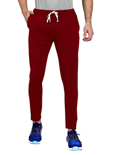 AM Designs, Men's Trendy Regular Fit Track Pants White, Black, Blue, Olive, Light (L, Maroon)