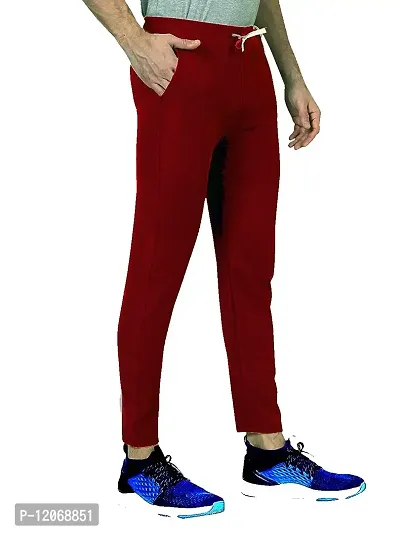 AM Designs, Men's Trendy Regular Fit Track Pants White, Black, Navy Blue, Olive, Maroon  Light Grey (L, Maroon)-thumb2