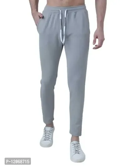 AM Designs, Men's Trendy Regular Fit Track Pants White, Black, Navy Blue, Olive, Maroon & Light Grey (S, Light Grey)