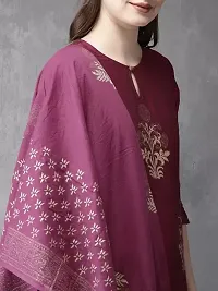 Attractive Viscose Rayon Printed Kurta Bottom and Dupatta Set for Women-thumb2