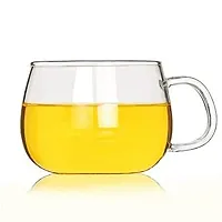 VIBEIN Borosilicate Big Glass Coffee Mug, Milk Mug, Green Tea Mug, Soup Mug (480 ml) Pack Of 1-thumb1