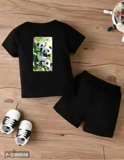 Elegant Polycotton Printed T-Shirts with Shorts For Boys-thumb0