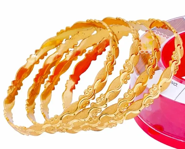 Trendy Traditional Gold Palted Brass Bangle Sets