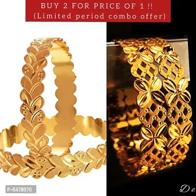 Beautiful 1Gram Gold plated Bangle Set Combo for Women and Girls - (Bestsellers)