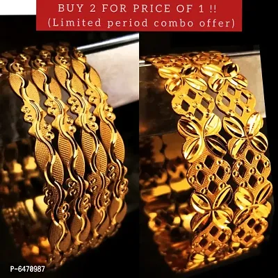 Beautiful 1Gram Gold plated Bangle Set Combo for Women and Girls - (Bestsellers)