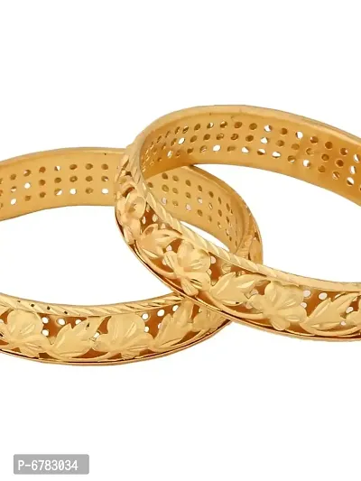 Beautiful 1Gram Gold plated Bangle Set for Women  Girls ndash; Set of 2-thumb3