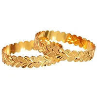 Beautiful 1Gram Gold plated Bangle Set for Women  Girls ndash; Set of 2-thumb1