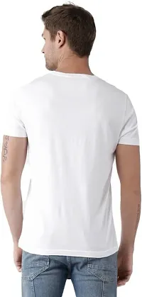 Trendywear Cotton Blend Printed Half Sleeve Round Neck T-Shirt for Men (White)-thumb1