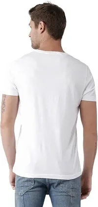 Trendywear Cotton Blend Printed Half Sleeve Round Neck Regular T-Shirt for Men (White, XL) | Pack of 2-thumb1