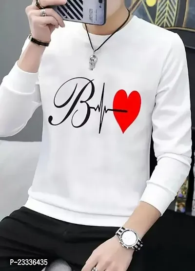 Elegant White Cotton Blend Printed Round Neck Tees For Men-thumb0