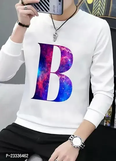 Elegant White Cotton Blend Printed Round Neck Tees For Men