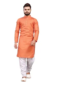 WeLook Mens Only Kurta for Wedding Party Jacquard (M, Copper)-thumb3