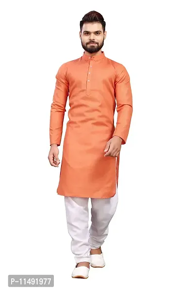 WeLook Mens Only Kurta for Wedding Party Jacquard (M, Copper)-thumb4