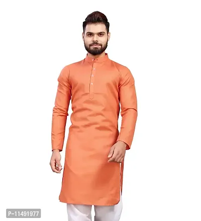 WeLook Mens Only Kurta for Wedding Party Jacquard (M, Copper)