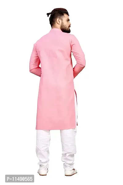 WeLook Mens Only Kurta for Wedding Party Jacquard (M, Pitch)-thumb4