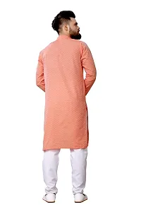 WeLook mens kurta pyjama set for wedding Party jacquard self design (XL, PINK)-thumb3