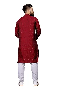 WeLook Mens kurta Churidar pyjama set for Wedding (L, MAROON)-thumb3