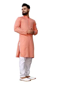 WeLook mens kurta pyjama set for wedding Party jacquard self design (XL, PINK)-thumb2