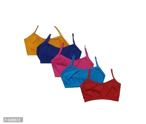 DEENAGER Sports Bra For Girls (10-12 YEARS) DARK MULTICOLORED PACK OF 5