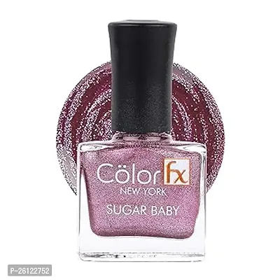 Color Fx Premium Non-Toxic Nail Polish with Matt Glitter Finish in Magenta Pink, 116