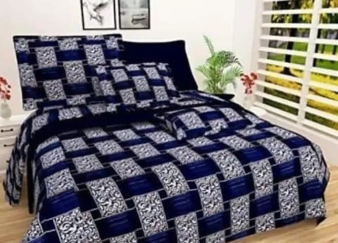 Queen Size Polycotton Doublre Bedsheets with 2 Pillow Covers