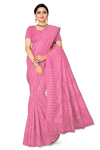 Women&rsquo;s Dhakai Jamdani Minakari Cotton Blend Traditional Saree Without Blouse Peace-thumb1