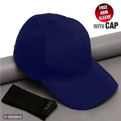 Caps  gloves combo|plain Blue cap|arm sleeves with cap|cotton black cap | fashion cap |designer cap | cap for men women |cap for girls women | adjustable cap | baseball cap | sports cap | summer ca-thumb0