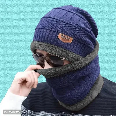 Stylish Woolen Beanie Cap with Neck Warmer for Unisex