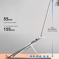 Aluminium Laptop Stand with 6 Adjustable Height for All Laptops (1Pc) Silver-thumb1