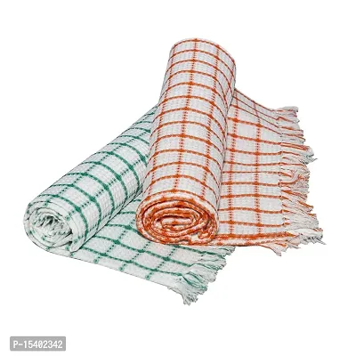 VEL TEXTILE Cotton Bath Towels 200 gsm Multicolor (75 x 150 cm) Set of 2 Pieces-thumb2