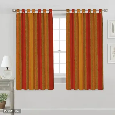 Classic Cotton Striped Window Curtains, Pack of 2