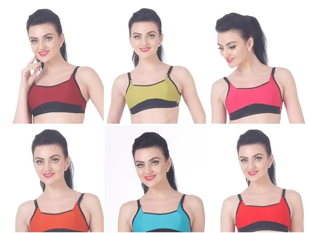 Women's Spandex Basic Bras (Pack of 6)