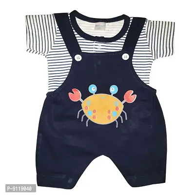 KIDEEZGUILDhellip; Newborn Baby Kids Infant Soft Cotton Boys Girls Dungaree Set Combo Wear Pack of 1 (9-12 Months, Navy)