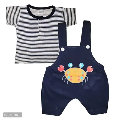 KIDEEZGUILDhellip;Newborn Baby Boy Kids Infant Summer Soft Cotton Boys Girls Dungaree Set Combo Wear Pack of 2-thumb3