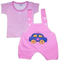 KIDEEZGUILDhellip; Newborn Baby Kids Infant Soft Cotton Boys Girls Dungaree Set Combo Wear Pack of 1 (9-12, Pink)-thumb4